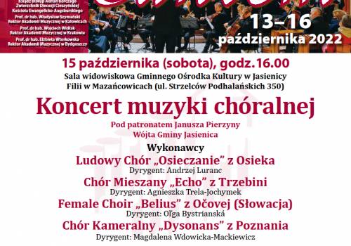 Gaude Cantem 2022 - Koncert muzyki chóralnej w Mazańcowicach